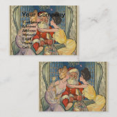 Santa Kissing Vintage Christmas Kaart Visitekaartje (Voorkant / Achterkant)