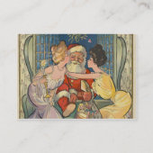 Santa Kissing Vintage Christmas Kaart Visitekaartje (Achterkant)
