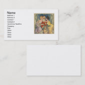 Santa Kissing Vintage Christmas Kaart Visitekaartje (Voorkant / Achterkant)