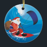 Santa Kitesurf Ornament<br><div class="desc">Een geweldig kerstcadeau voor je favoriete kiteboarder of jezelf.</div>