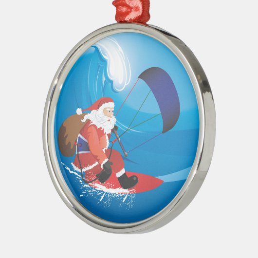 Santa Kitesurf Premium Ornament (Links)