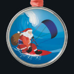 Santa Kitesurf Premium Ornament<br><div class="desc">Zelfs de Kerstman houdt van een vlieger. Een geweldig kerstcadeau voor je favoriete kiteboarder of jezelf.</div>