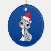 Santa Kitten Keramisch Ornament (Links)