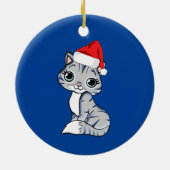 Santa Kitten Keramisch Ornament (Achterkant)