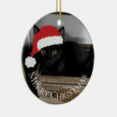 Santa Kitten kerstversiering Keramisch Ornament (Rechts)