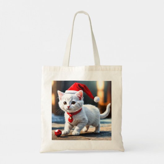 Santa Kitten Tote Bag (Achterkant)