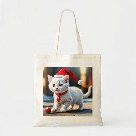 Santa Kitten Tote Bag