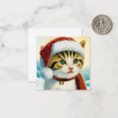 Santa Kitty budget mini Kerstmis Notitiekaartje (Voorkant / Achterkant in situ)