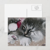 Santa Kitty Cat Briefkaart (Voorkant / Achterkant)
