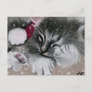 Santa Kitty Cat Briefkaart