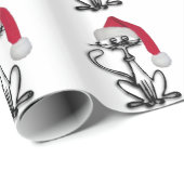Santa Kitty Cat Cadeaupapier (Rol Hoek)