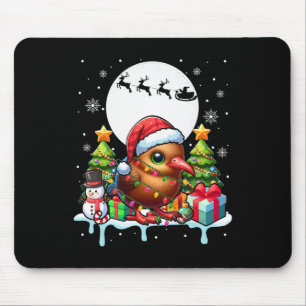 Santa Kiwi Vogel Sneeuwman Kerstverlichting Kleurr Muismat