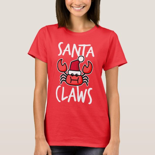Santa Klauw New England Kerstkrab Vakantie T-shirt (Voorkant)