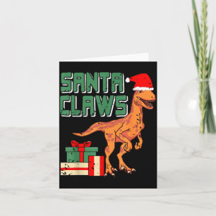 Santa Klauwen Grappige Dinosaurus Kerst Punt Met S Kaart