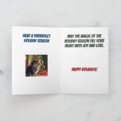 Santa Klauwen Kat Liefhebber Grappige Kerstvakanti Kaart (Binnen)