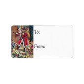 Santa Knoks aan het  Label van de Deur (Voorkant)