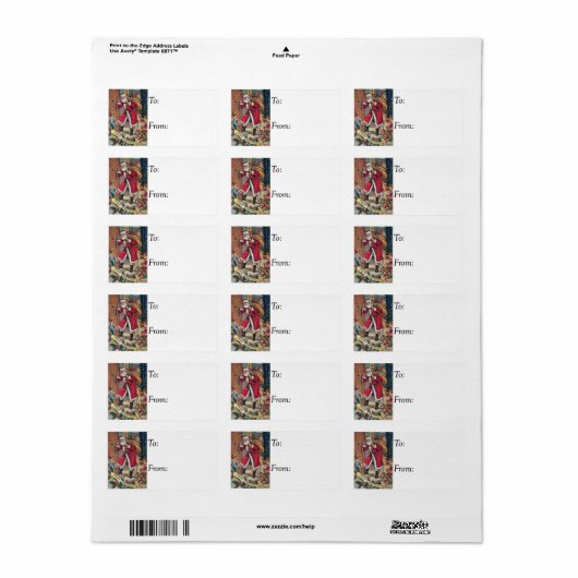 Santa Knoks aan het  Label van de Deur (Full Sheet)