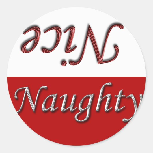 Santa Knows Naught Nice Holiday Envelope Seals Ronde Sticker (Voorkant)