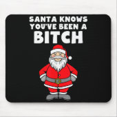 Santa Knows You've Been A Rude Christmas  Muismat (Voorkant)