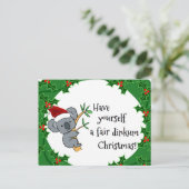 Santa Koala - Fair Dinkum Feestdagenkaart (Staand voorkant)