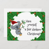 Santa Koala - Fair Dinkum Feestdagenkaart (Voorkant / Achterkant)