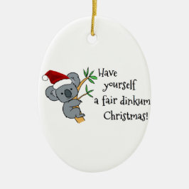 Santa Koala - Fair Dinkum gepersonaliseerd Keramisch Ornament