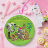 Santa koala geeft Aussie kerstcadeaus Papieren Bordje (Feest)