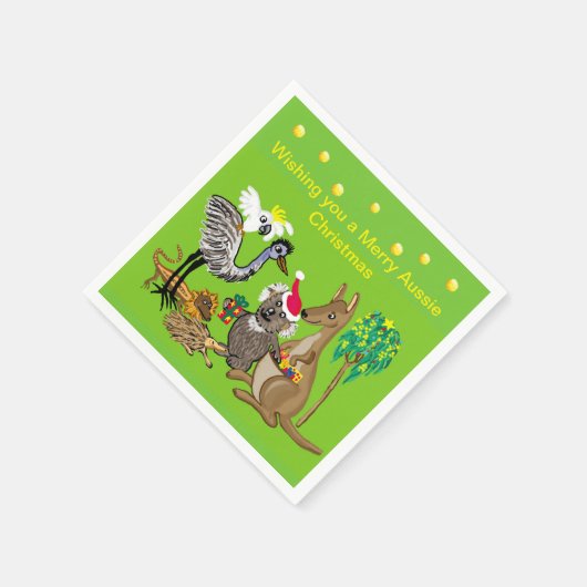 Santa koala geeft Aussie kerstcadeaus Servet (Hoek)