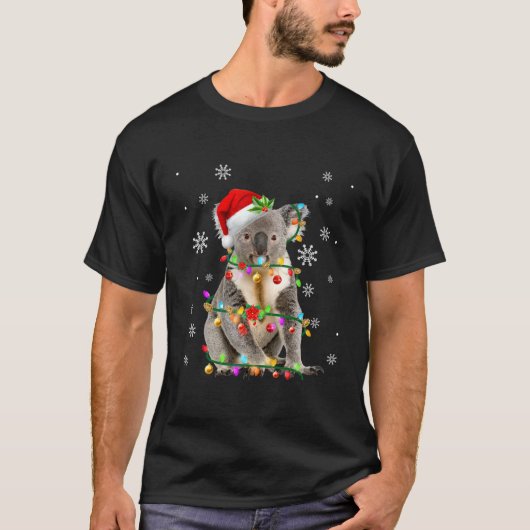 Santa Koala kerstboom Light Pajama X Mas Matc T-shirt (Voorkant)