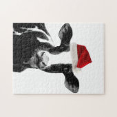 Santa Koe - Holstein Dairy Kerstmis Koe Legpuzzel (Horizontaal)