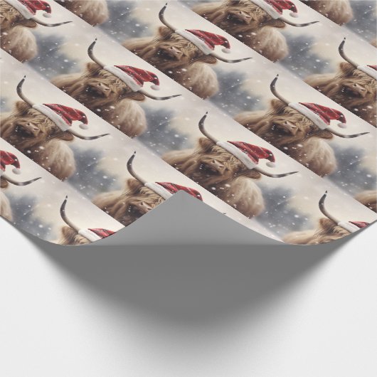 Santa Koe kerstvakantie cadeau Cadeaupapier (Hoek)