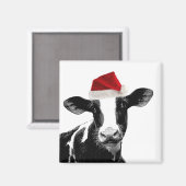 Santa Koe - ZuivelKoe met Santa Hat Magneet (Voorkant / Achterkant)