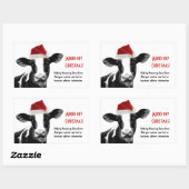 Santa Koe - ZuivelKoe met Santa Hat Rechthoekige Sticker (Vel)