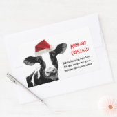 Santa Koe - ZuivelKoe met Santa Hat Rechthoekige Sticker (Envelop)