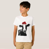 Santa Koe - ZuivelKoe met Santa Hat T-shirt (Voorkant volledig)