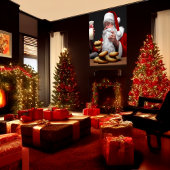 Santa, koekjes en melk | AI Art Poster