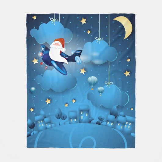 Santa komt Canvas tas Fleece Deken (Voorkant)