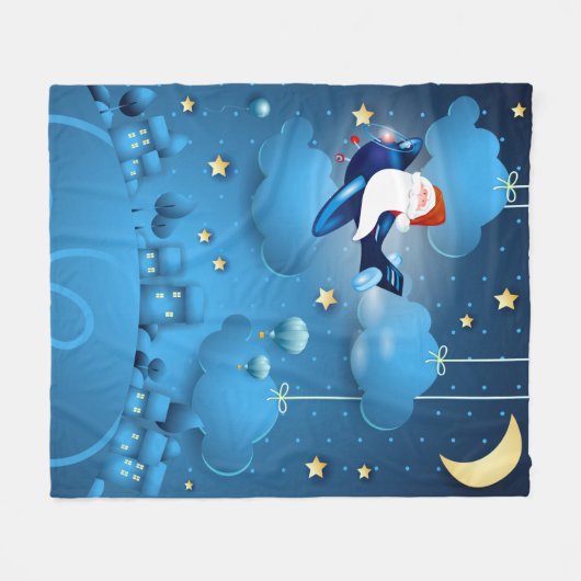 Santa komt Canvas tas Fleece Deken (Voorkant (Horizontaal))