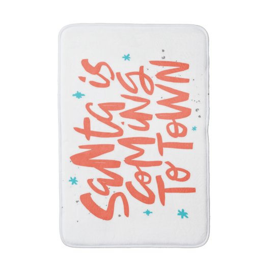 Santa komt naar de stad Holiday Design Badmat (Voorkant Verticaal)