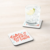 Santa komt naar de stad Holiday Design Bier Onderzetter (Rechterzijde)