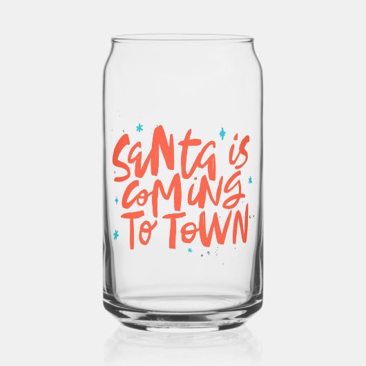Santa komt naar de stad Holiday Design Blikvorm Glas (Voorkant)