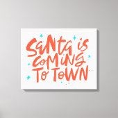 Santa komt naar de stad Holiday Design Canvas Afdruk (Voorkant)