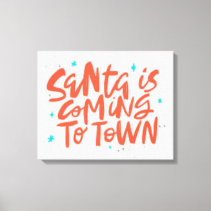 Santa komt naar de stad Holiday Design Canvas Afdruk