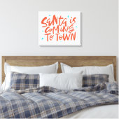 Santa komt naar de stad Holiday Design Canvas Afdruk (Insitu (Slaapkamer))