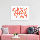 Santa komt naar de stad Holiday Design Canvas Afdruk (Insitu (Woonkamer))