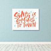Santa komt naar de stad Holiday Design Canvas Afdruk (Insitu (Houten vloer))