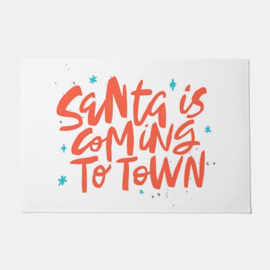 Santa komt naar de stad Holiday Design Deurmat (Voorkant)