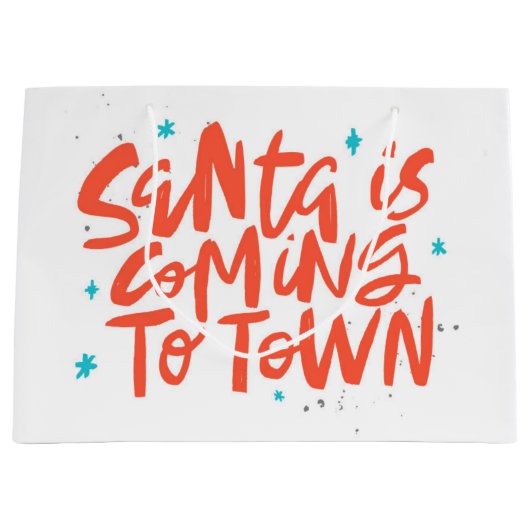 Santa komt naar de stad Holiday Design Groot Cadeauzakje (Voorkant)