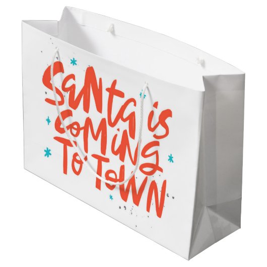 Santa komt naar de stad Holiday Design Groot Cadeauzakje (Achterkant Gekanteld)
