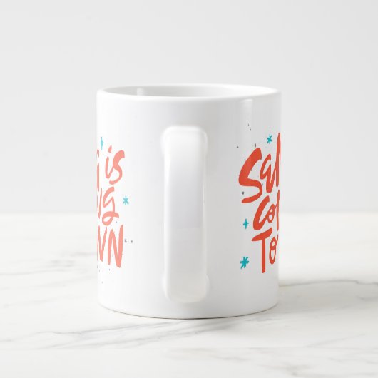 Santa komt naar de stad Holiday Design Grote Koffiekop (Achterkant)